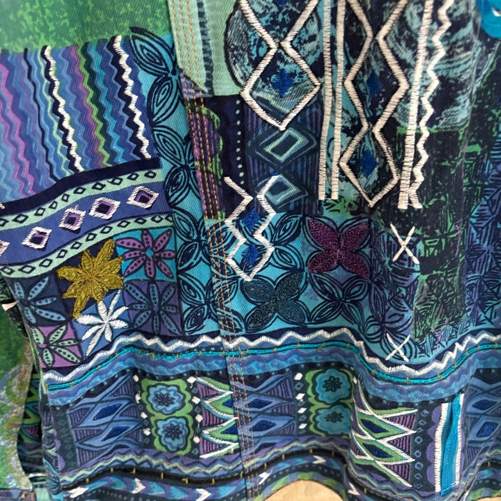 Chico’s Women's Blue Patchwork Jacket - image 5